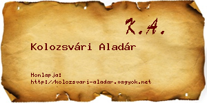 Kolozsvári Aladár névjegykártya